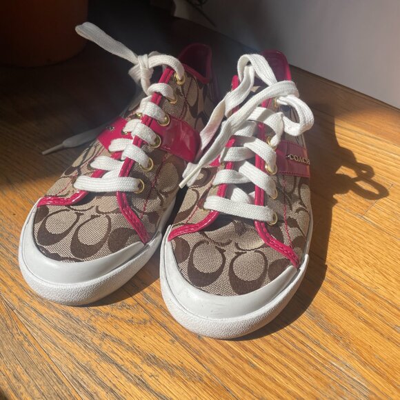 Coach Fillmore Sneakers Size 7.5 Signature Canvas and Pink - Picture 8 of 8